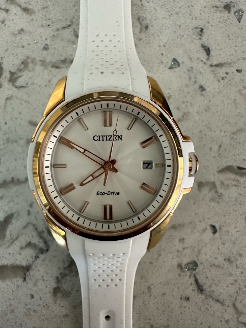Citizen White and Gold Men's Eco-Drive Watch